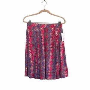 LuLaRoe MADISON Skirt Pockets Graphic Diamonds NWT
